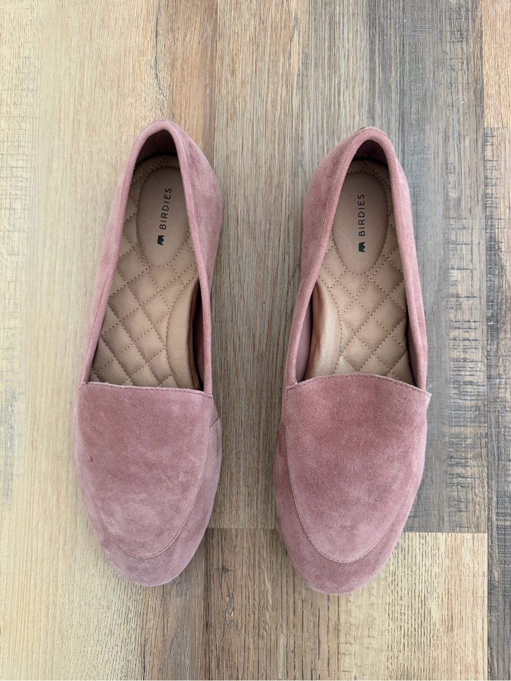 Birdies “The Vesper” Mauve Pink Suede Loafers for Women